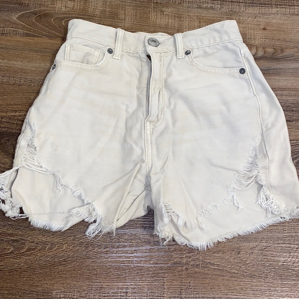 Khaki American Eagle Highest Rise Mom Shorts